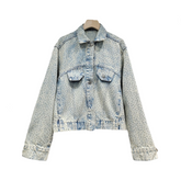 Hot Diamond Loose Short Denim Jacket