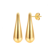 Stainless Steel Waterdrop Gold Plated Earrings