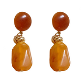 Round Irregular Resin Retro Earrings