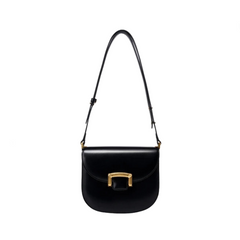 Retro Smooth Surface Buckle Saddle Bag