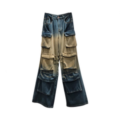 Retro Multi Pocket Loose Pants