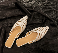 Casual Pointed Toe Gladiator Mule Slippers