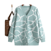 Jacquard Button Down Knitted Sweater