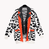 Knit and Faux Leather Patchwork Sweater