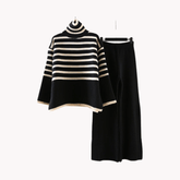 Knit Turtleneck Sweater Wide-Leg Pants Set
