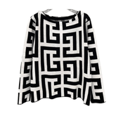 Maze Slash Neck Knit Top