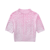 Metallic Knitted Short Sweater
