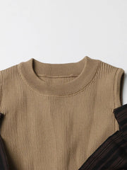 Mock 2-Piece Ribbed Top