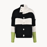 Mock Neck Drop Shoulder Knit Cardigan