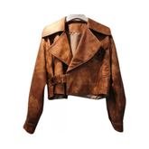 Mottled Vegan Leather Short Jacket