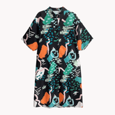 Multicolor Contrast Single Breasted Dress