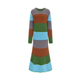 Multicolor Long Sleeves Knit Dress