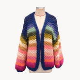 Multicolor Striped Knit Loose Sweater