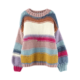 Multicolor Stripes Round Neck Sweater