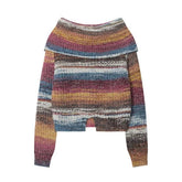 Muted Tones Off Shoulder Knit Sweater