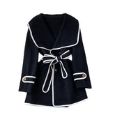 Navy Collar Tab Cuff Jacket