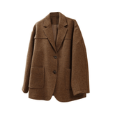 Notch Lapel Loose Wool Jacket