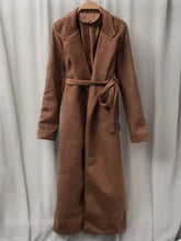 Notched Collar Lace-Up Trench Coat
