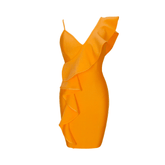 Oblique Ruffles Sleeveless Cocktail Dress