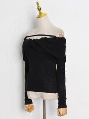 Off-Shoulder Knit Sweater