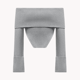 Off Shoulder Strapless Knitted Sweater