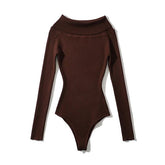 Off-the-Shoulder Knitted Bodysuit