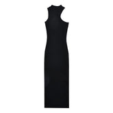 One Shoulder Split Knit Dress