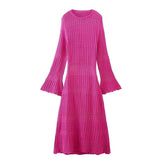 Open Back Bodycon Midi Knit Dress