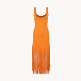Orange Tassel Knit Dress