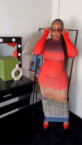 Orange Tie Dye Bodycon Dress - @taneeyah.lajuan