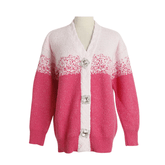 Ornate Buttons Pink Gradient Cardigan