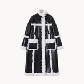 Paneled Lamb Wool Coat
