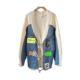 Patches Toggle Buttons Knitted Cardigan