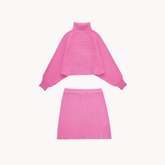 Pink Knit Turtleneck Set