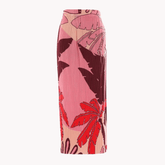 Pink Palm Back Slit Skirt