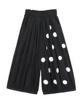 Polka Dots Stretch Waist Wide-Leg Pants