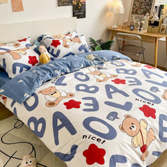 Simple Bedding Set White Leaf Pillowcase Duvet Cover Bed Linen Sheet Single Double Queen King Nordic Quilt Covers 220x240