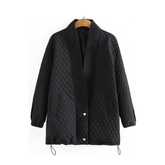 Quilted Sash Lapel Drawstring Jacket