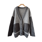 Quilted Sleeves Patchwork Thick Cardigan