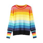 Rainbow Stripes Knitted Sweater