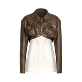 Removable Bottom Shirt Cropped Jacket