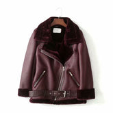Retro Belt Faux Fur Jacket