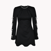 Rhinestone Bows Mini Dress