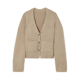 Ribbed Hem Knit Wool Cardigan