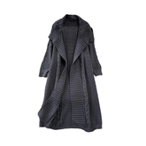 Ribbed Knitted Long Coat