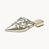 Rivets Dotted Slip-On Mules