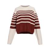 Round Neck Striped Knit Sweater