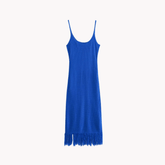 Royal Blue Knit Fray Dress