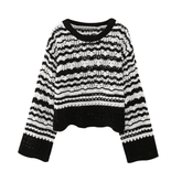 Serpentine Stripes Cropped Knit Sweater