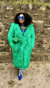 Shaggy Green Faux Fur Jacket - @urbankinksncurls